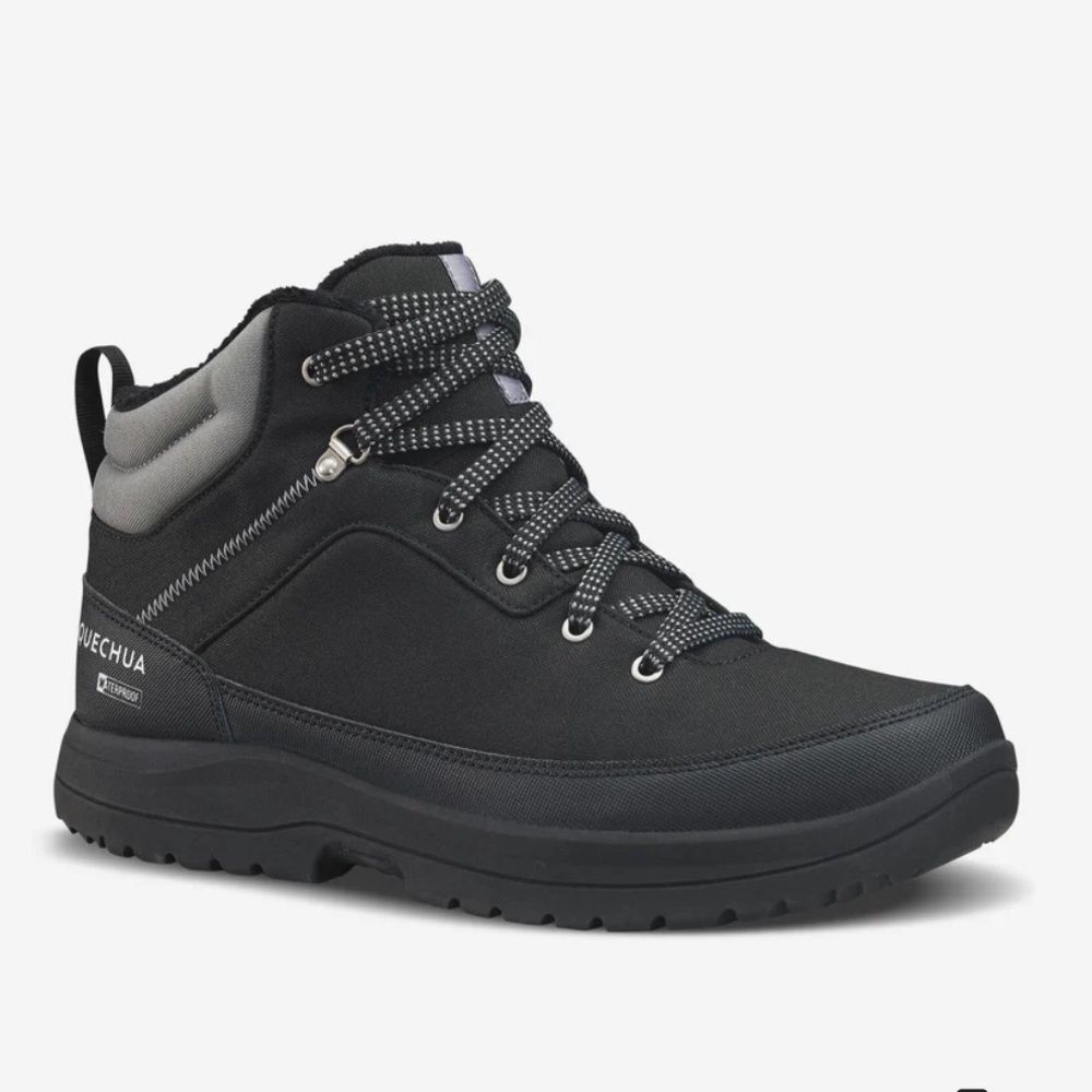 Decathlon Quechua Men's Black waterproof hiking boots SH100 Mid-height Size 13